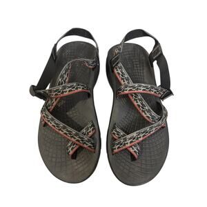 Chaco Sandals Mens 11 Black Gray Red Multi Z/Cloud 2 Toe Loop Geometric